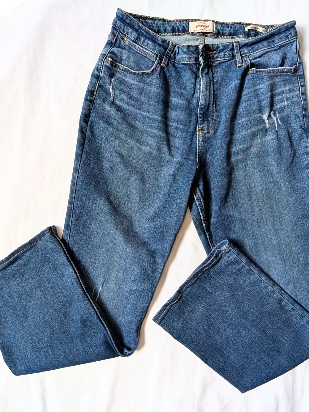 Wrangler High Rise Bold Boot Jeans Womens 12x32 Medium Wash Stretch Bootcut